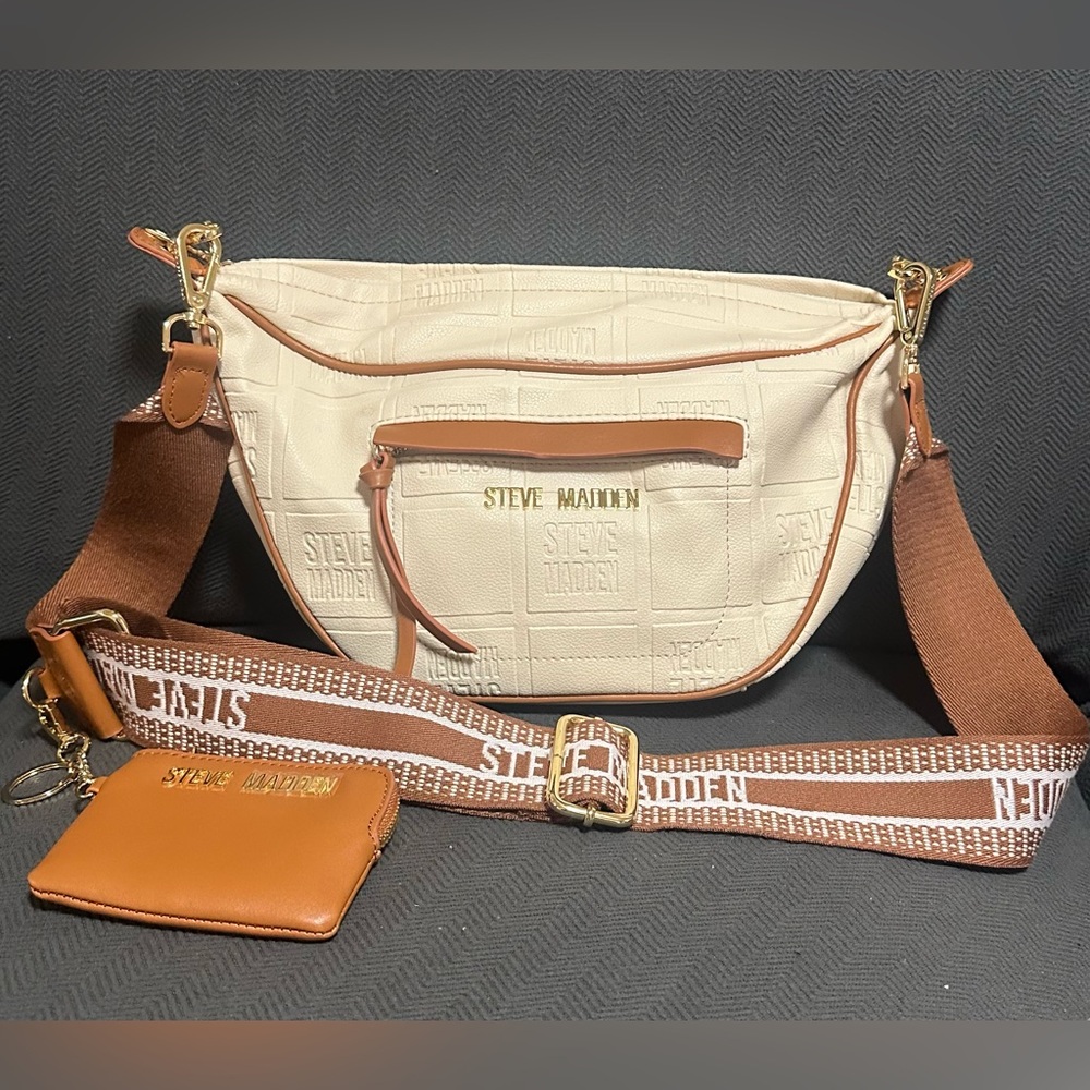 Steve Madden Bone/Cognac Crossbody Bag